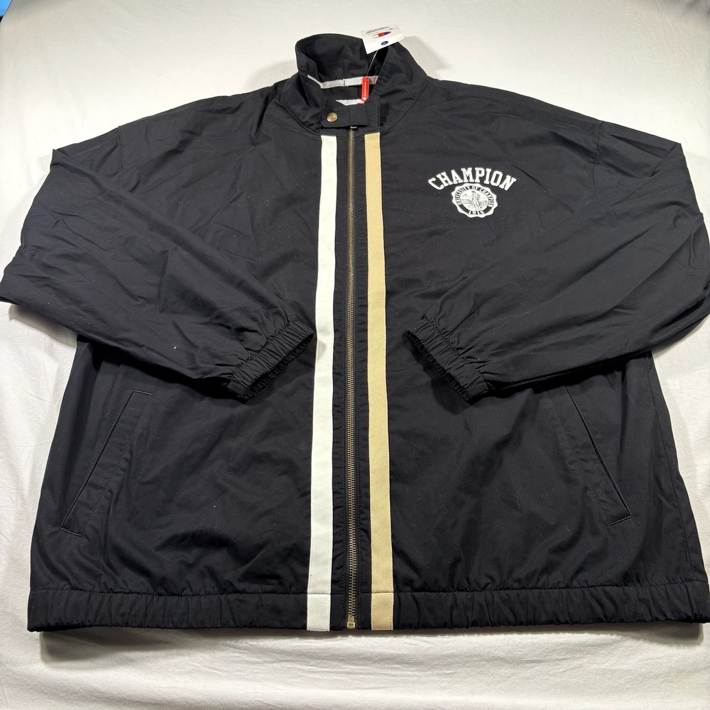 Champion Mens Gameday Full Zip Jacket Black X-Large New